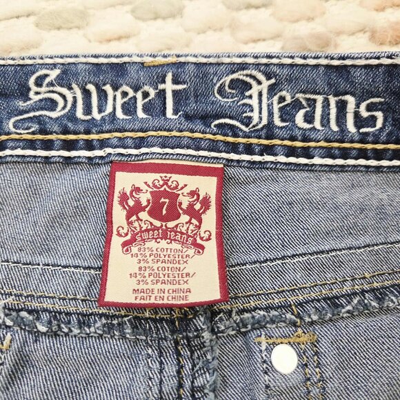 Y2K Denim Mini Skirt – Sweet Jeans, Low-Rise Stretch Fit, Size 7 - Picture 8 of 8